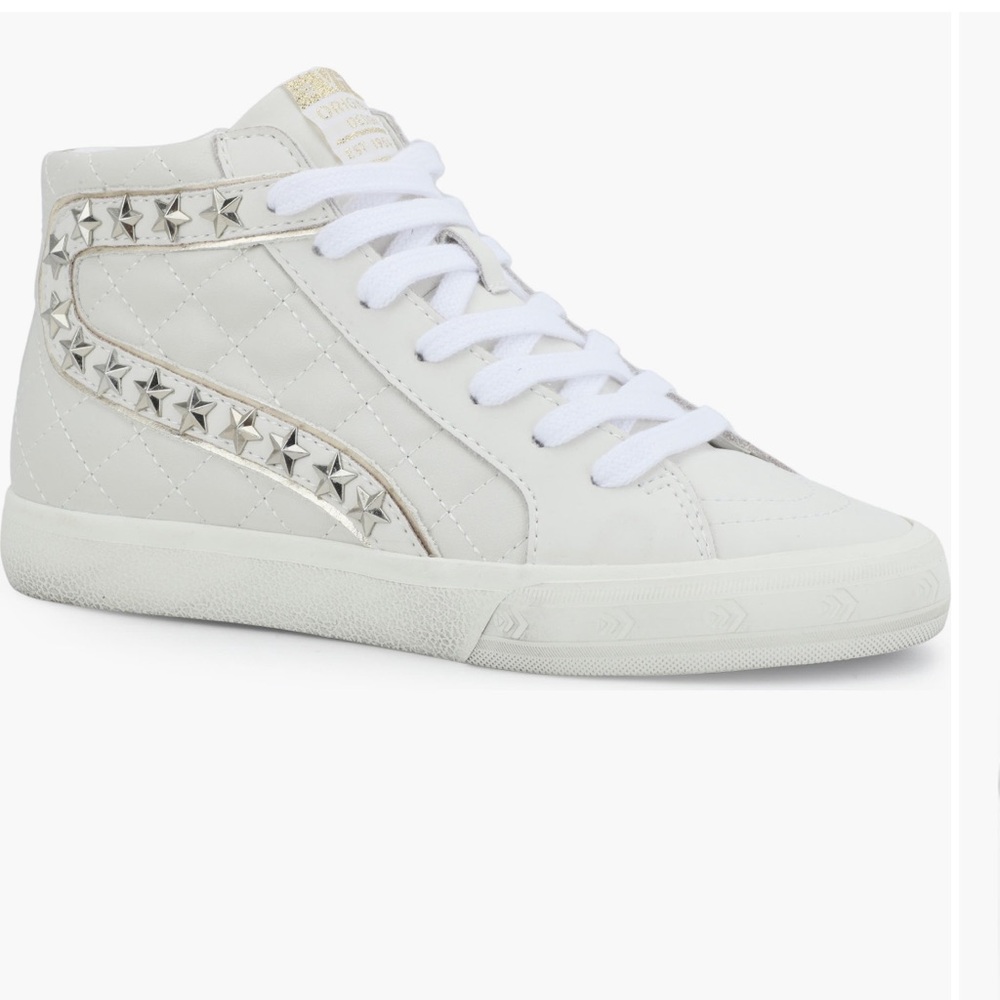 Vintage Havana Gia Quilted High Top Sneakers in White, Size 8M, NIB